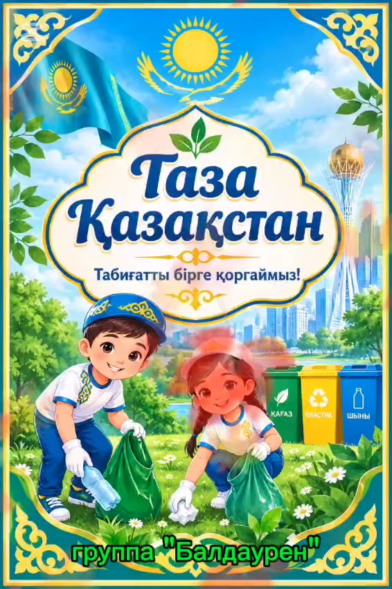 группа “Балдаурен” (дети 4 лет) “Таза Қазақстан” “Приводим свой участок&hellip;